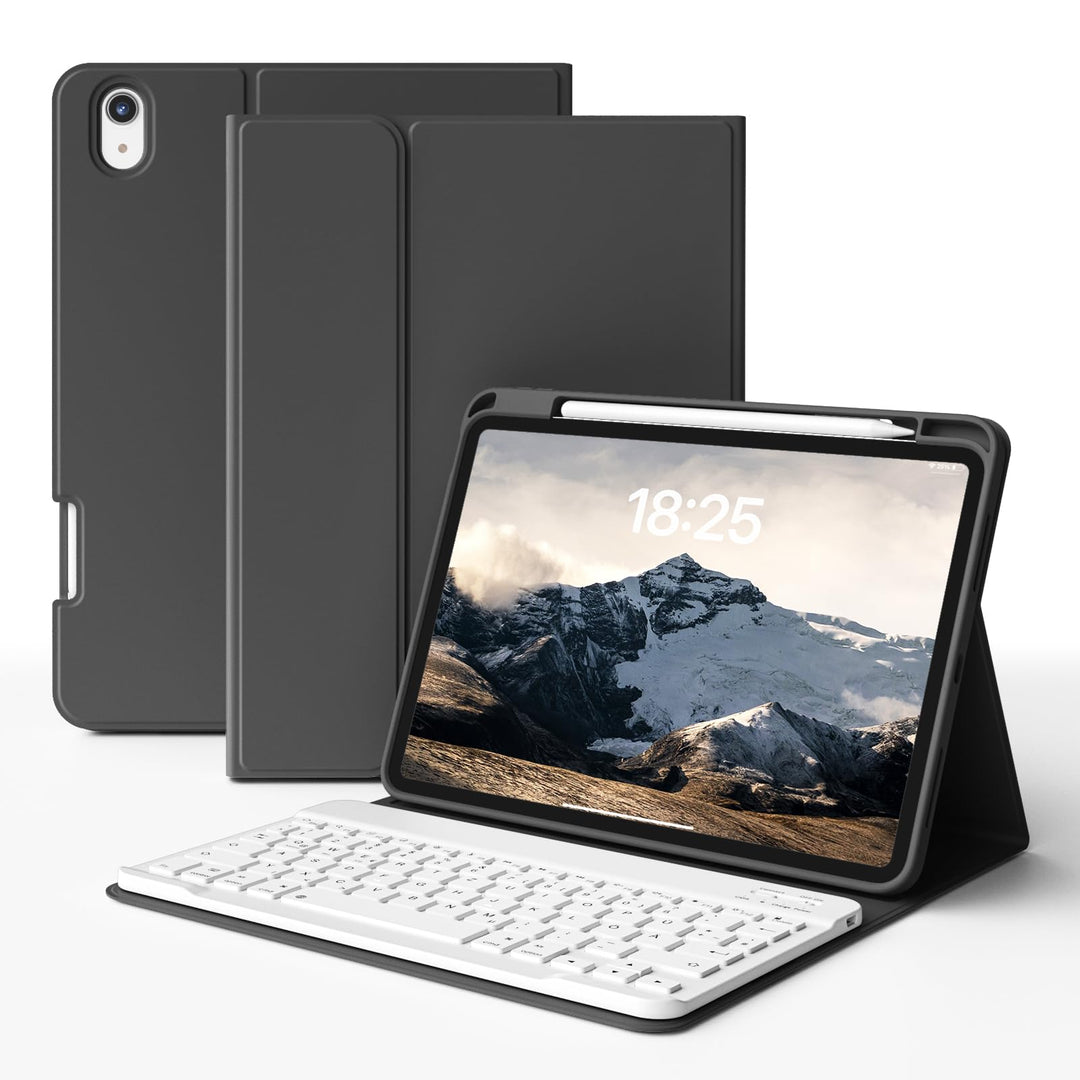 Hülle mit Tastatur für iPad (A16) 11 Zoll 2025/10. Generation 10.9 Zoll 2022, Deutsch QWERTZ Layout