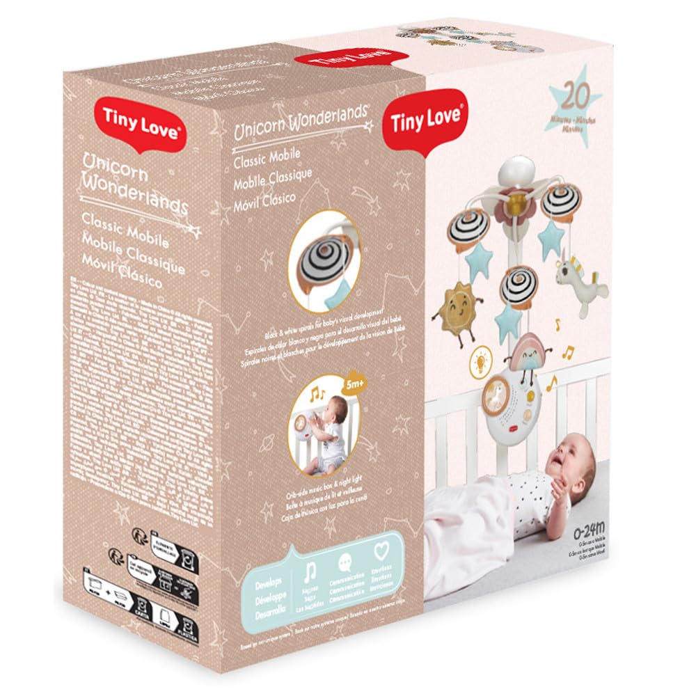 Tiny Love Classic Mobile, Baby-Mobile für das Bettchen, ab 0 Monaten, tragbares Musik-Mobile für den