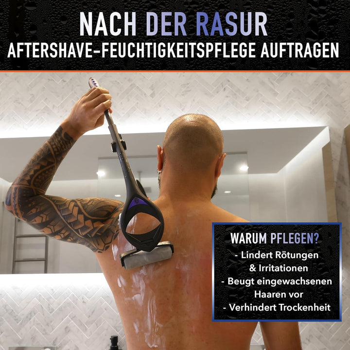 BakBlade 3.0 Stealth Back Shaver All-in-1-Pflegeset – 23-Zoll-Griff – Inklusive Lotion-Applikator un