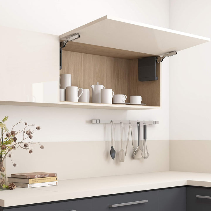 Emuca - Frontliftbeschlag für möbel Hubtüren, Komplettset für Klappenhöhen, stärke 480-1.250, Stahl