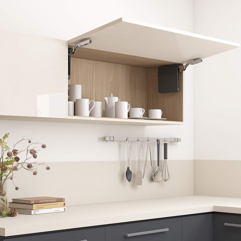 Emuca - Frontliftbeschlag für möbel Hubtüren, Komplettset für Klappenhöhen, stärke 480-1.250, Stahl