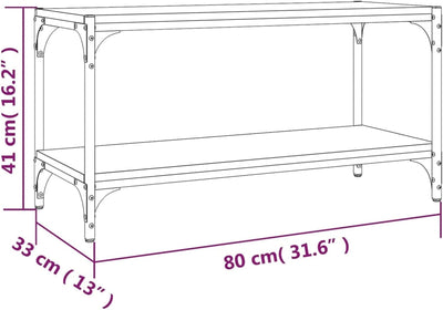 Tidyard TV-Schrank TV-Ständer Mit 2 Ablagen,Wohnzimmertisch Schuhregal TV Tisch Fernsehtisch TV-Möbe