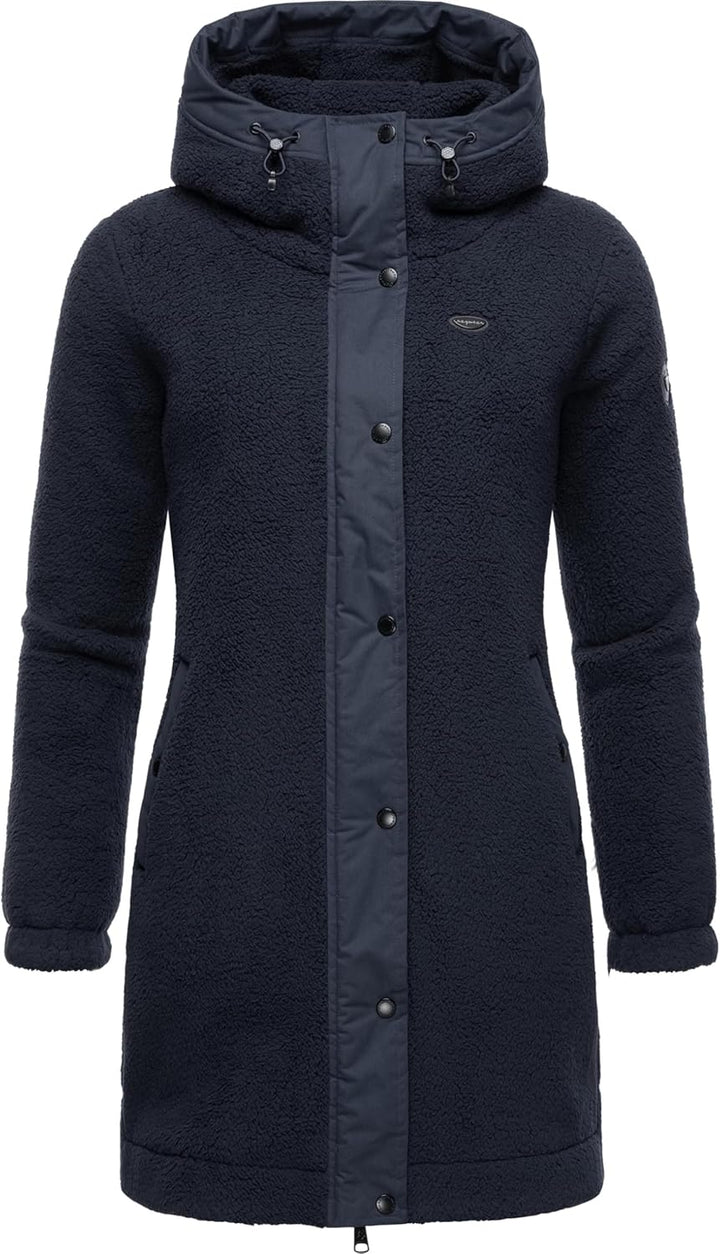 Ragwear Damen Fleecejacke Kurze Teddyfleece-Jacke warm mit Kapuze Cousy XS-6XL S Navy24, S Navy24