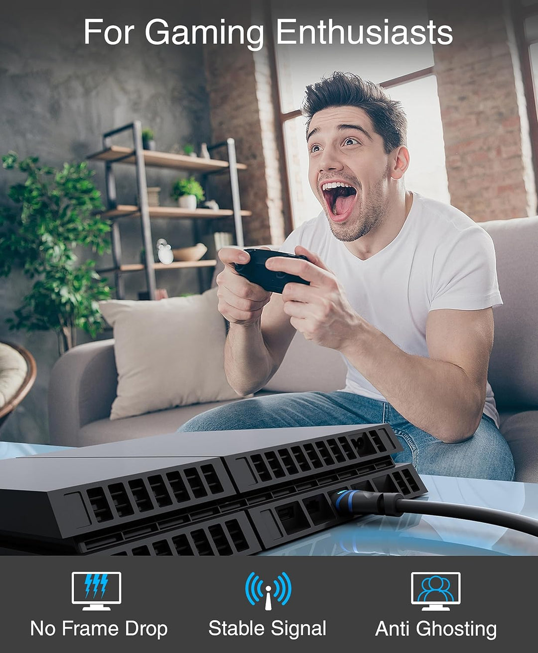 BlueRigger Hochgeschwindigkeits-HDMI-Kabel für die Wand, CL3, unterstützt 4 K, Ultra HD, 3D, 1080 p,
