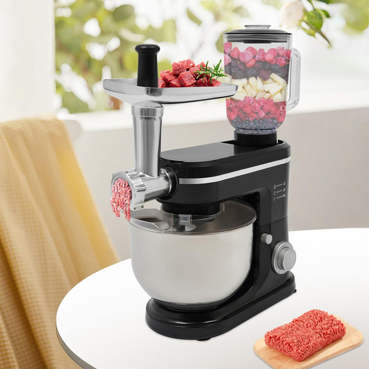 Fleischwolf Knetmaschine Küchenmaschine Standmixer Multifunktionsmixer Freistehend 6L 3 in 1 Rührmas