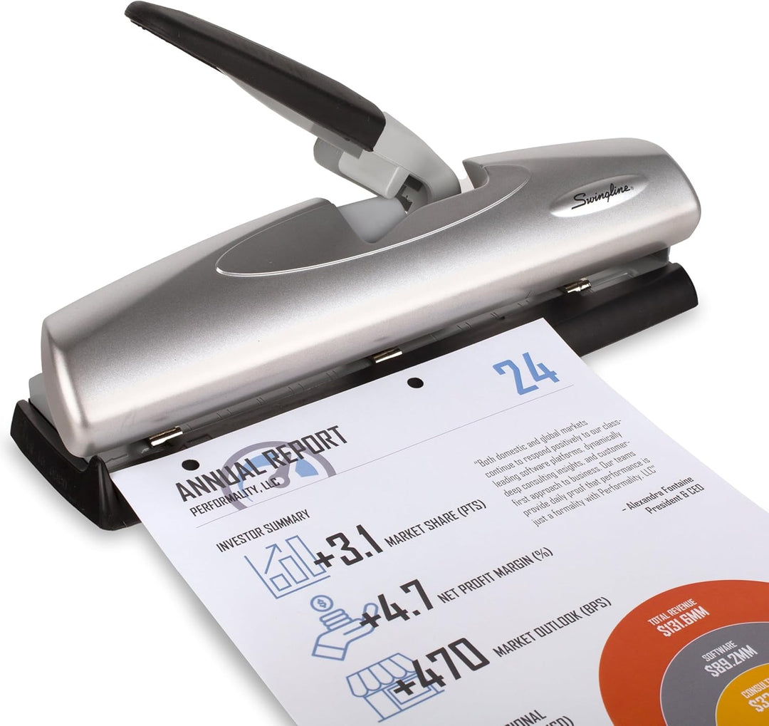 Swingline Desktop-Locher, 2-7 Löcher verstellbar, 20 Blatt Kapazität, leichter Touch, geringer Aufwa