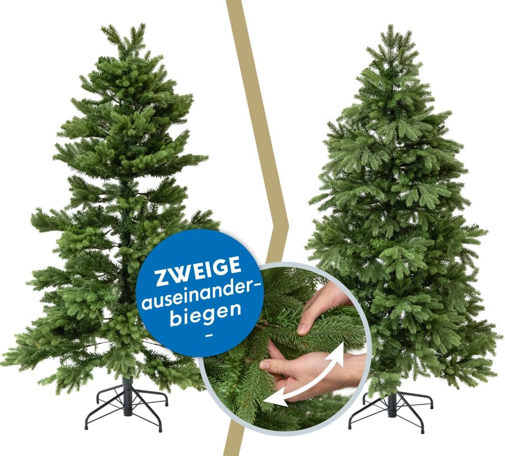 Evergreen Weihnachtsbaum 150 cm – naturgetreuer Tannenbaum, künstliche Kiefer mit Ständer – Christba