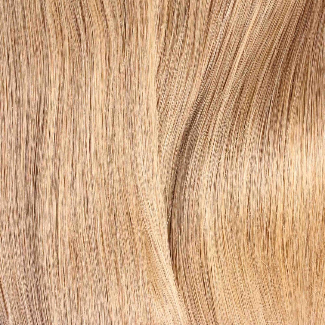 hair2heart Premium Microring Extensions Echthaar glatt - 50 Strähnen 0.8g 40cm 8/01 hellblond natur-