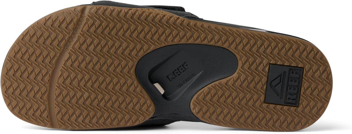 Reef Herren Fanning Slide Flipflop 37.5 EU Black Silver, 39 EU