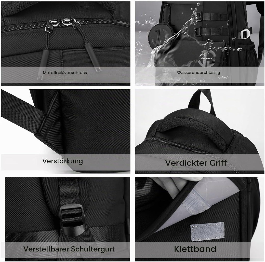 JANSBEN Wasserdichter Schulrucksack für Teenager Jungen und Mädchen, Mehrfachfach Design für Schule