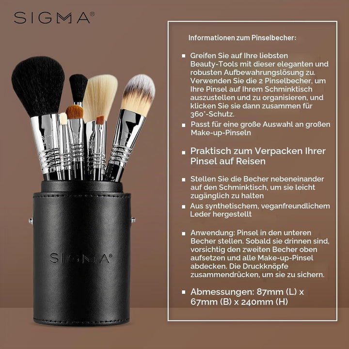 Sigma Beauty Make Me Classy Makeup Brush Set 7 - Tragbare Pinsel Set für Foundation, Puder, Konturen