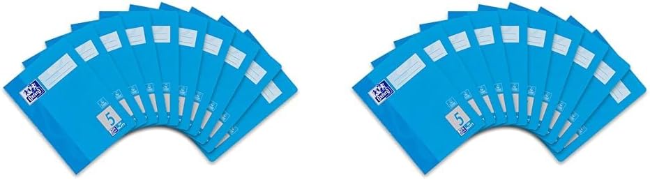 Oxford Schulheft A5, 32 Blatt, Lineatur 5, kariert, 10 Stück (Packung mit 2) 32 Blatt (Packung mit 2