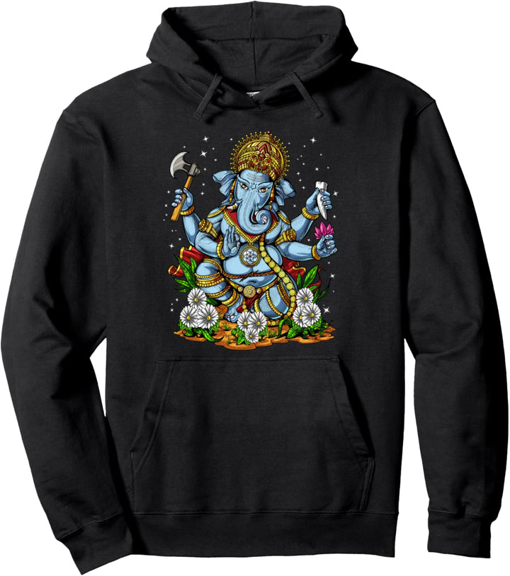 Ganesha Hindu Gott Elefant Spirituelle Yoga Meditation Zen Pullover Hoodie