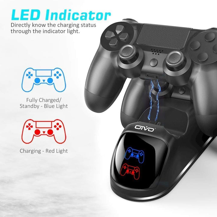 PS4 Controller Ladestation, Playstation 4 Controller Ladestation mit 1,8 Stunden Ladechip, PS4 Charg