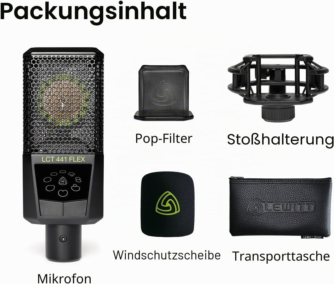 XLR-Kondensatormikrofon mit Mehrfachcharakteristik für Stimme, Gesang, Instrumentenaufnahmen &amp; ander