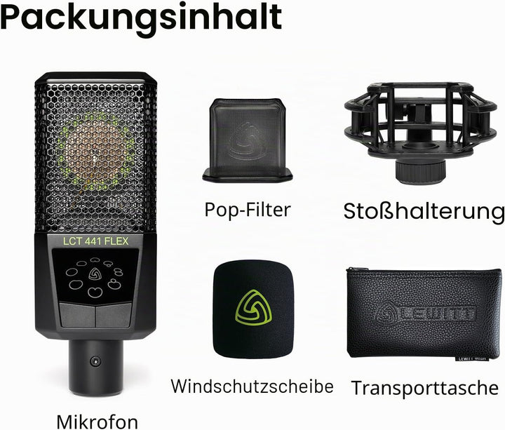 XLR-Kondensatormikrofon mit Mehrfachcharakteristik für Stimme, Gesang, Instrumentenaufnahmen &amp; ander
