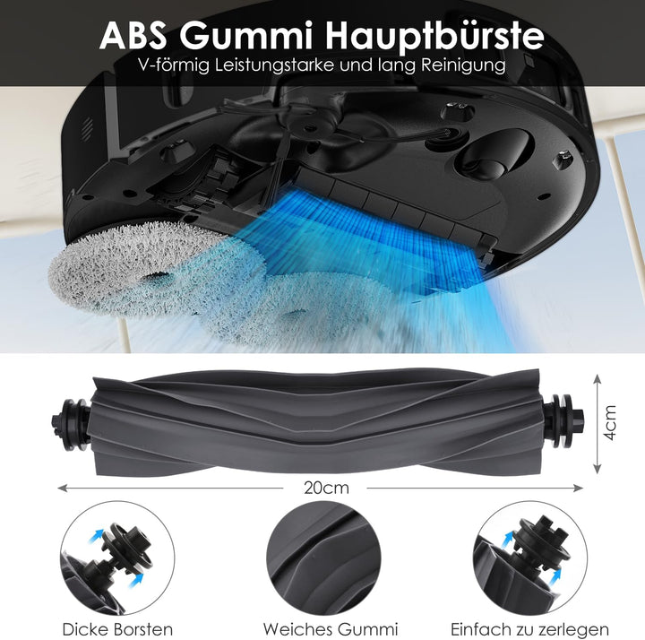 Zubehörset für dreame X40 Ultra Complete / L40 Ultra, 4*Mopp Wischpad 6* Staubbeutel 1*Hauptbürste 4