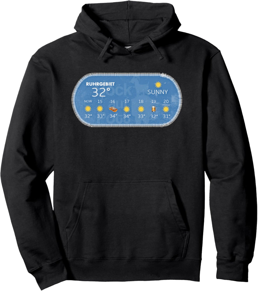Ruhrpott Wetter Edition Bier & Mettbrötchen Aufnäher Effekt Pullover Hoodie