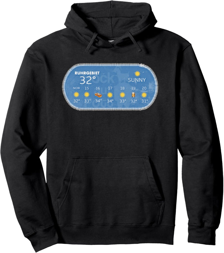 Ruhrpott Wetter Edition Bier & Mettbrötchen Aufnäher Effekt Pullover Hoodie