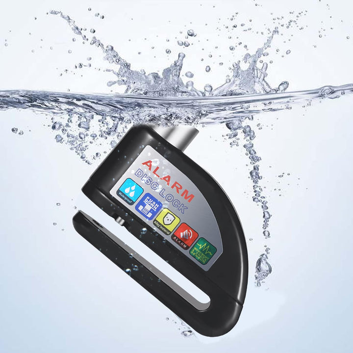 SachsenRAD Scheibenklemme Motorrad Alarm 110dB, Wasserdichtes Motorradschloss verriegelt durch Drück