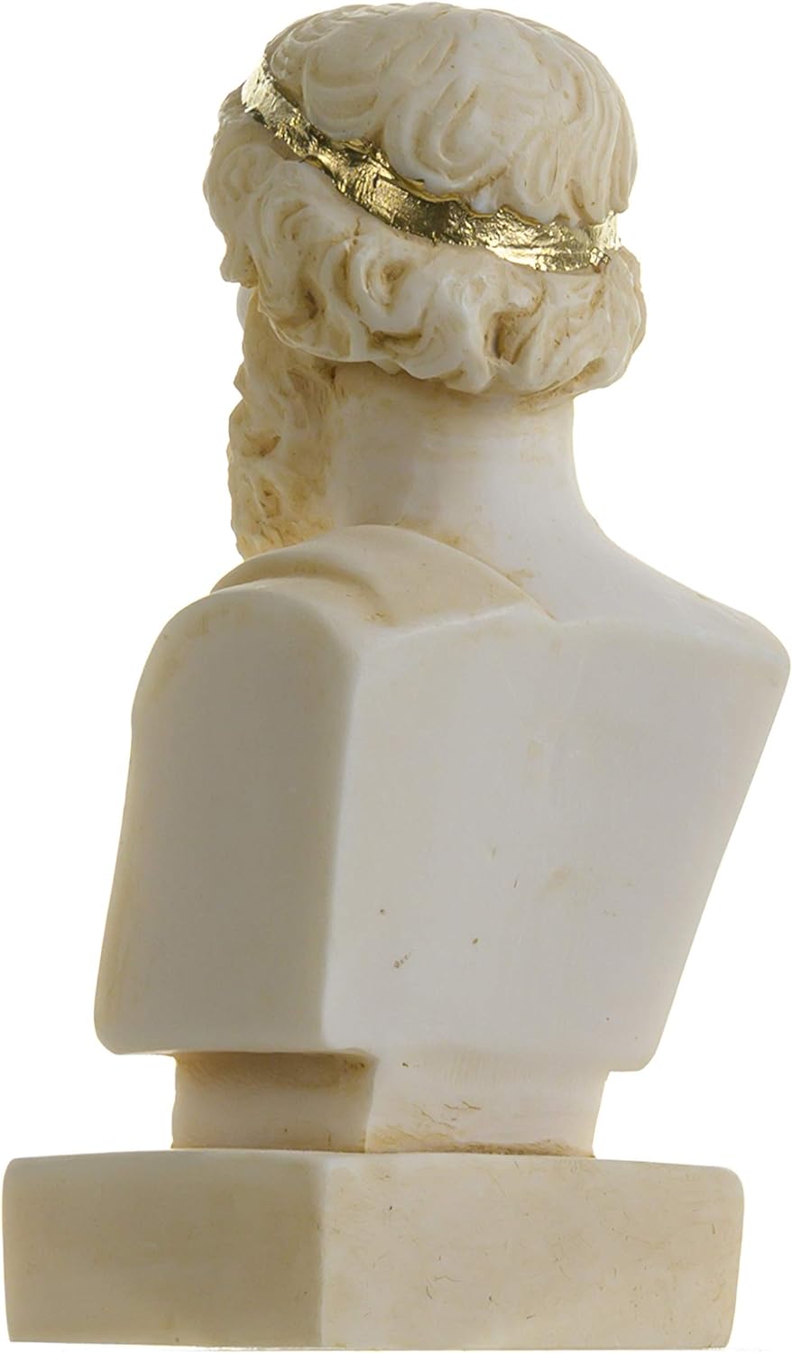 Plato Griechischer Philosophievater Statue Alabaster, handgefertigt, Kopfbüste goldfarben