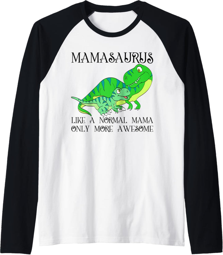 Mamasaurus T-Rex Dinosaur Mama Saurus Family Matching Mom Raglan
