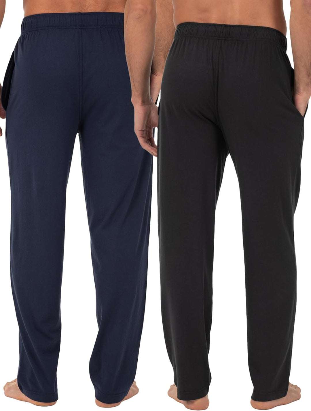 Fruit of the Loom Herren Schlafhose aus Jersey-Strick Pyjamaunterteil S Black/Navy (2-pack), S Black