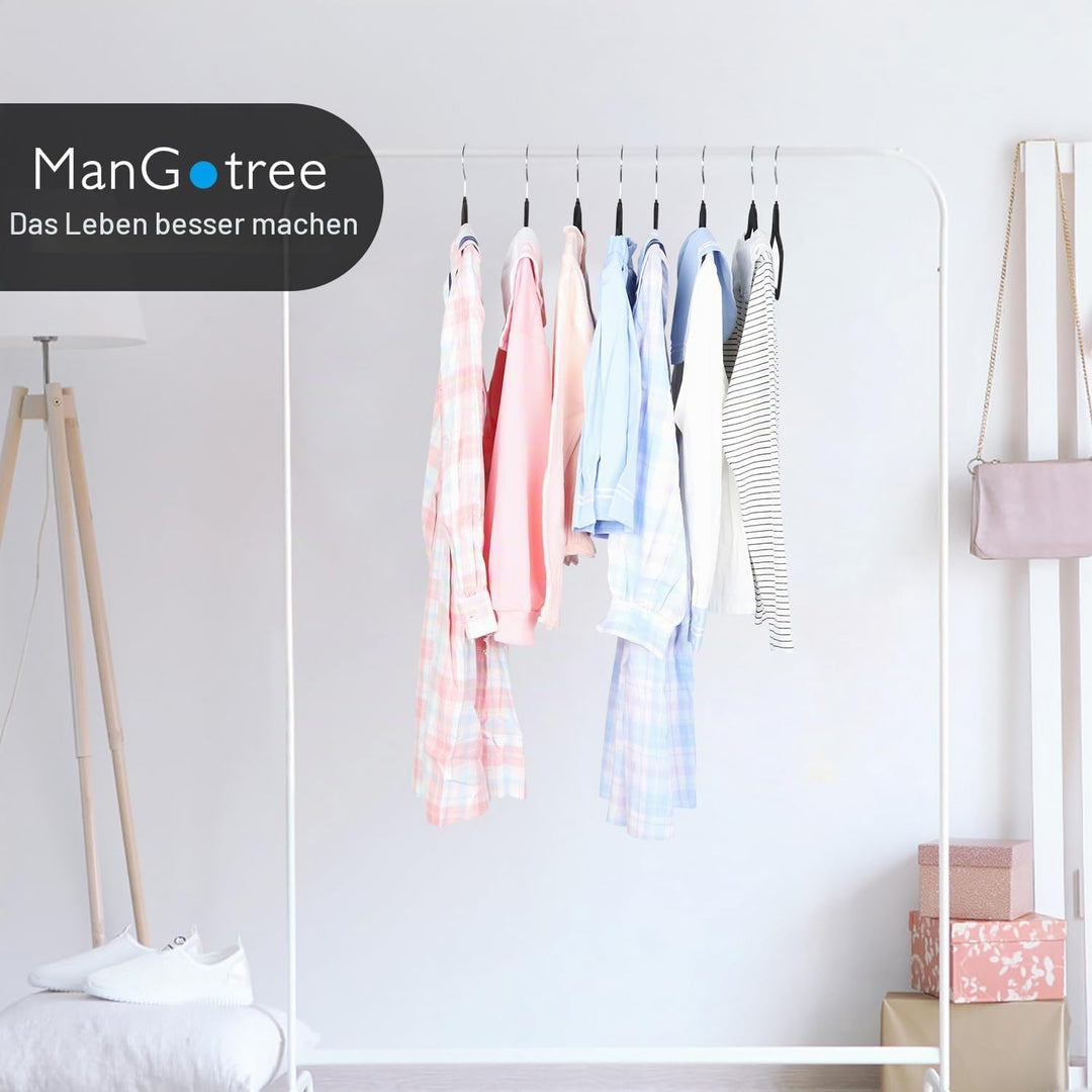 ManGotree 35cm Kinder Samt Kleiderbügel, Ultradünne Kinderkleiderbügel mit 360° Drehbarem Haken, rut
