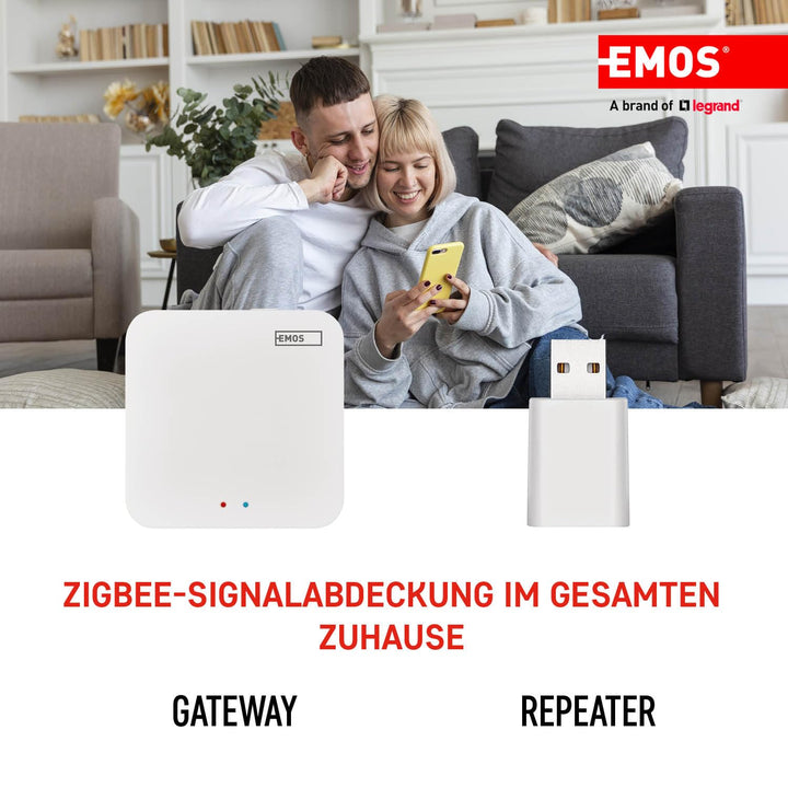EMOS GoSmart ZigBee Gateway IP-1000Z, Smart Home Hub kompatibel mit Tuya, Smart Life, unterstützt Bl