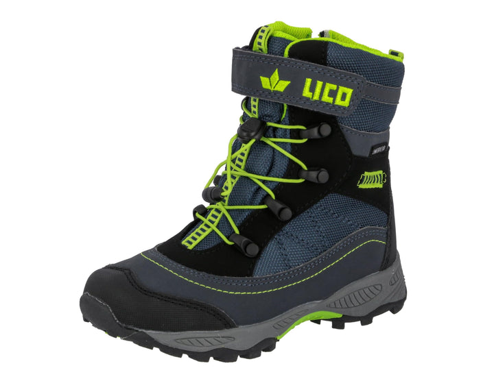 Lico Unisex Kinder Sundsvall Vs Schneestiefel 25 EU Marine Schwarz Lemon, 25 EU Marine Schwarz Lemon