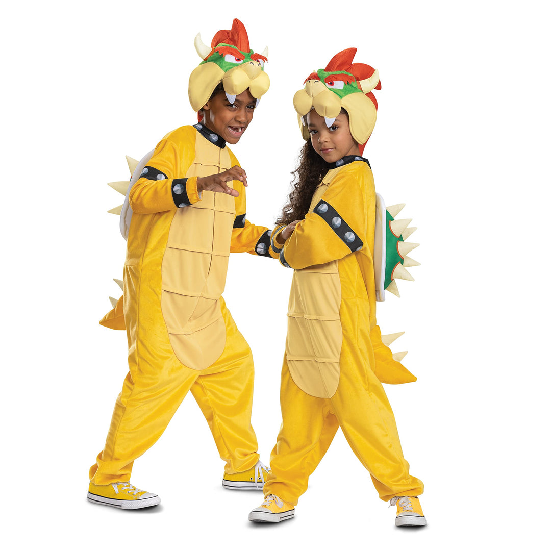Disguise Bowser-Kostüm mit Kapuze, offizielles Super-Mario-Charakter-Kostüm für Kinder (7-8) Bowser,