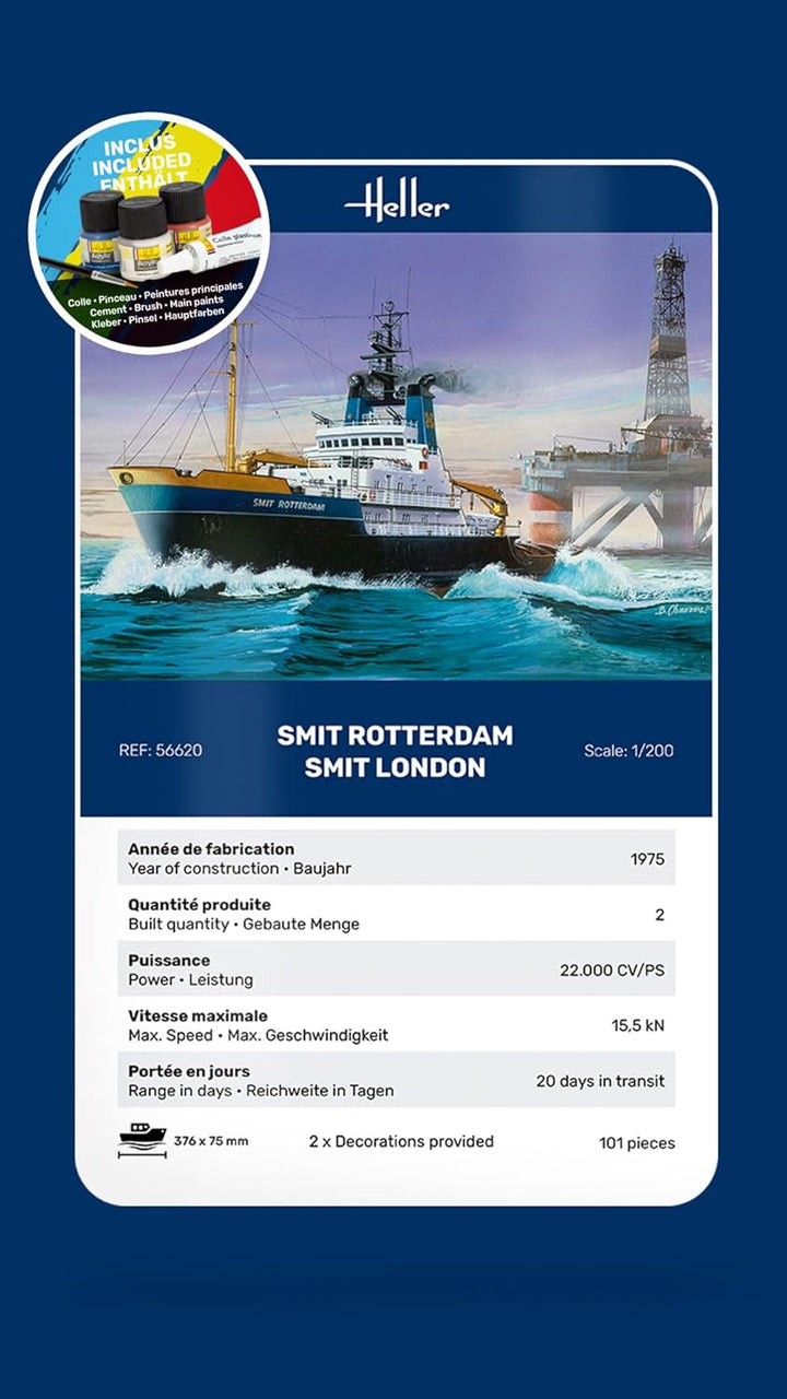 Heller Maquette Bateau : Starter Kit : Smitt Rotterdam