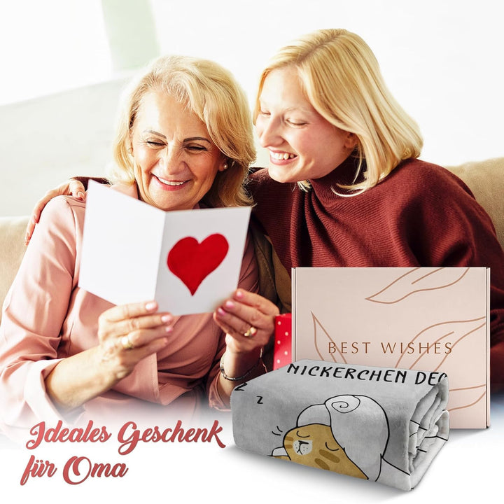 Juratar Oma Geschenk, Personalisierte Decke Geschenke für Oma, Superweiche Decke aus Flanell Oma, Om