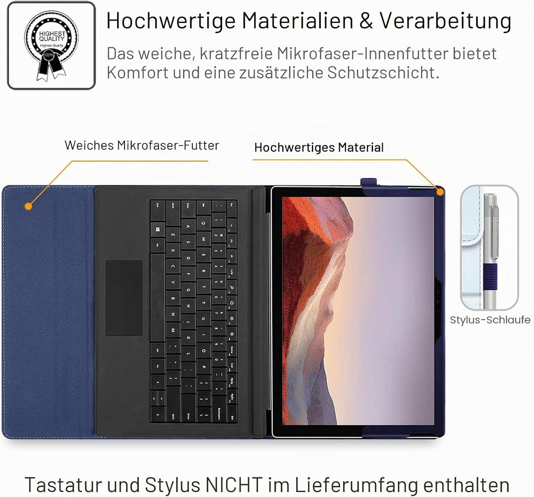 Fintie Hülle für Microsoft Surface Pro 7 Plus, Surface Pro 7, Surface Pro 6, Pro 5, Pro 4, Pro 3 - P