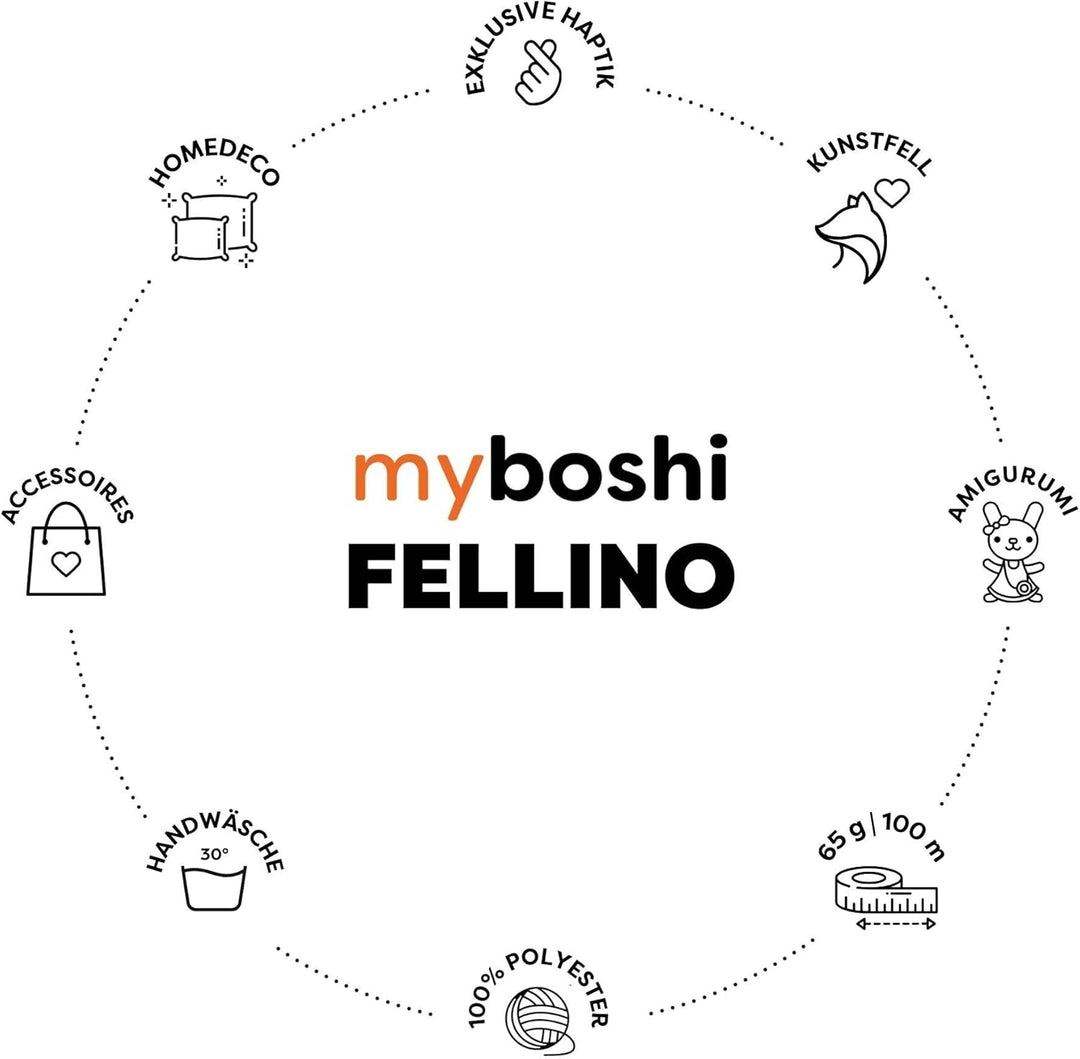 myboshi Häkelset Pantoffellino Tadano, für Anfänger, Botties Sohlen-Set, Fellino Wolle, Häkelnadel,