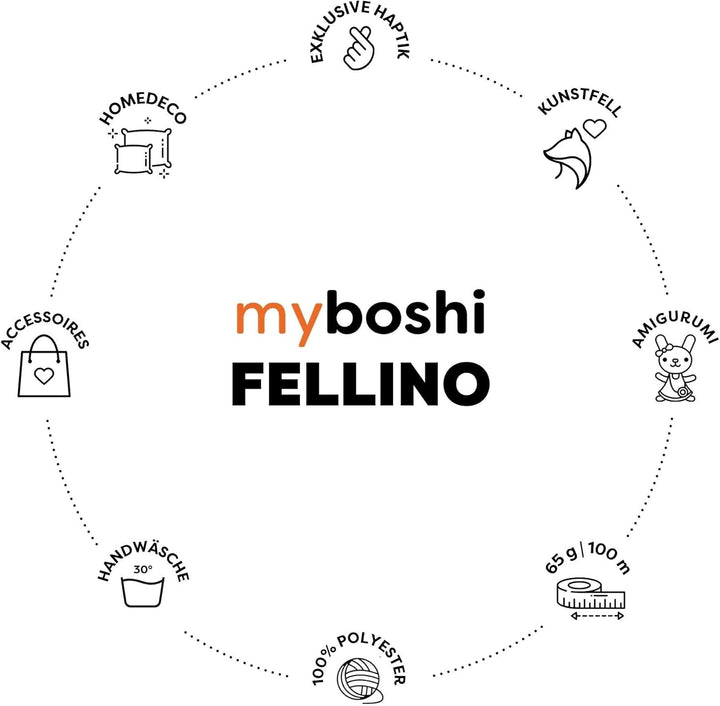 myboshi Häkelset Pantoffellino Tadano, für Anfänger, Botties Sohlen-Set, Fellino Wolle, Häkelnadel,