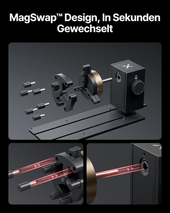 xTool RA3 Weltweit erste smarte MagSwap-Drehvorrichtung für P3 / F2 / F2 Ultra UV, 360° LiDAR-Kartie