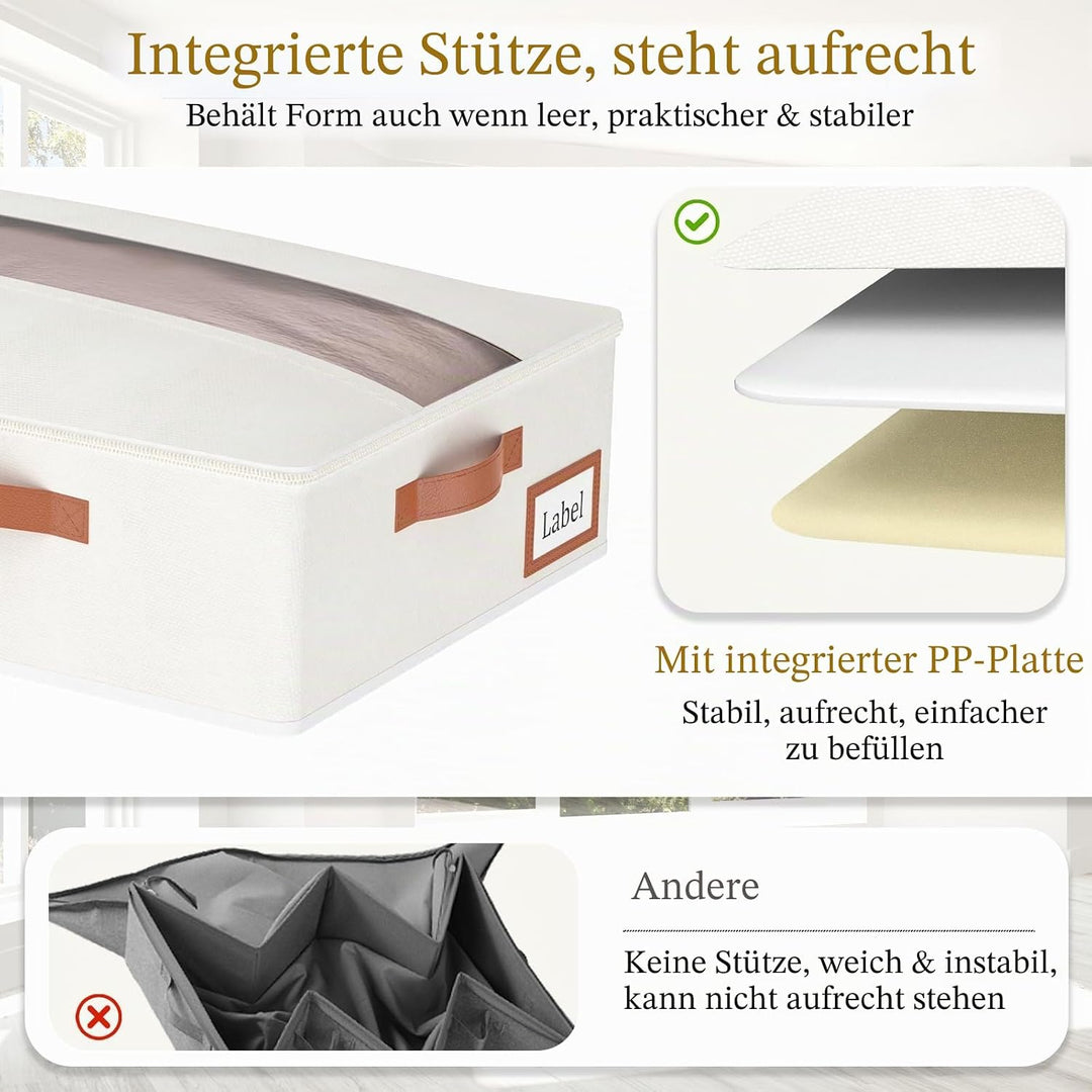 Yawinhe 3 Stück Unterbettkommode, Unterbett Aufbewahrungsbox Vliesstoff, Faltbare Aufbewahrungstasch