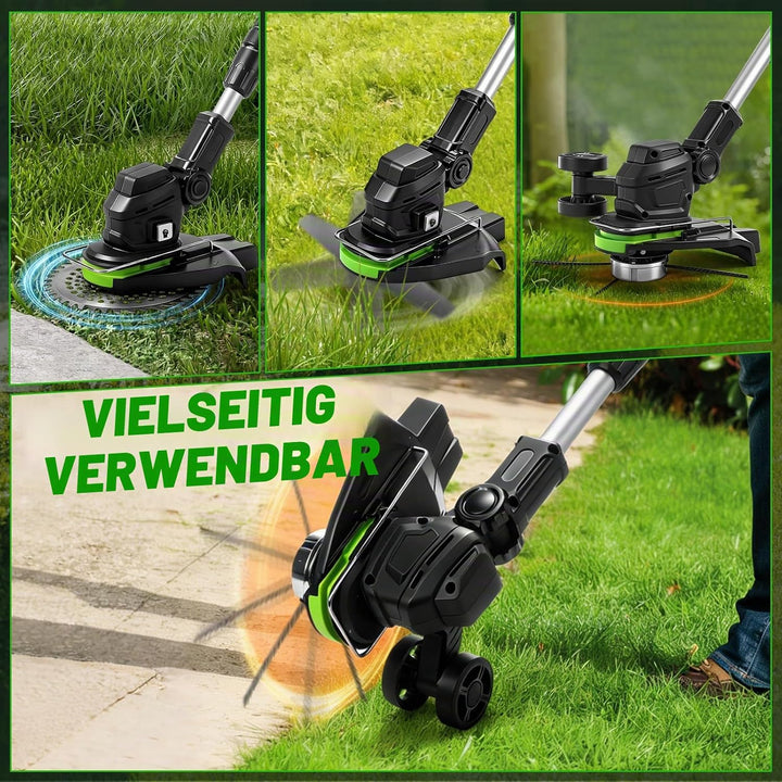 Rasentrimmer mit Akku kompatibel mit Makita, Akku Rasentrimmer 10000r/min Teleskopgriff 99–132cm, fü