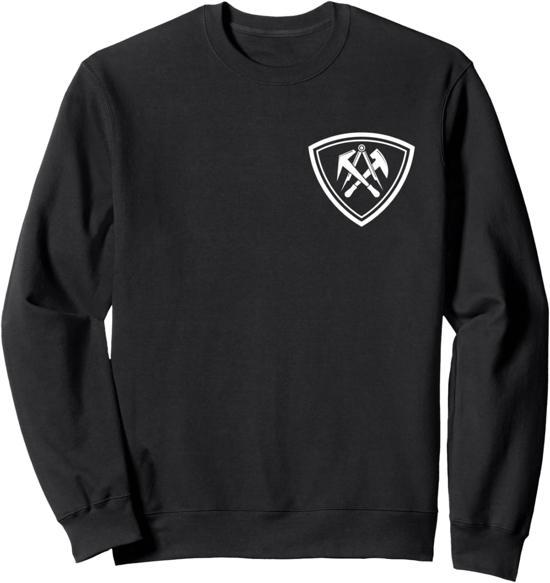 Traditionelles Dachdecker Emblem mit Zunftzeichen auf Brust Sweatshirt