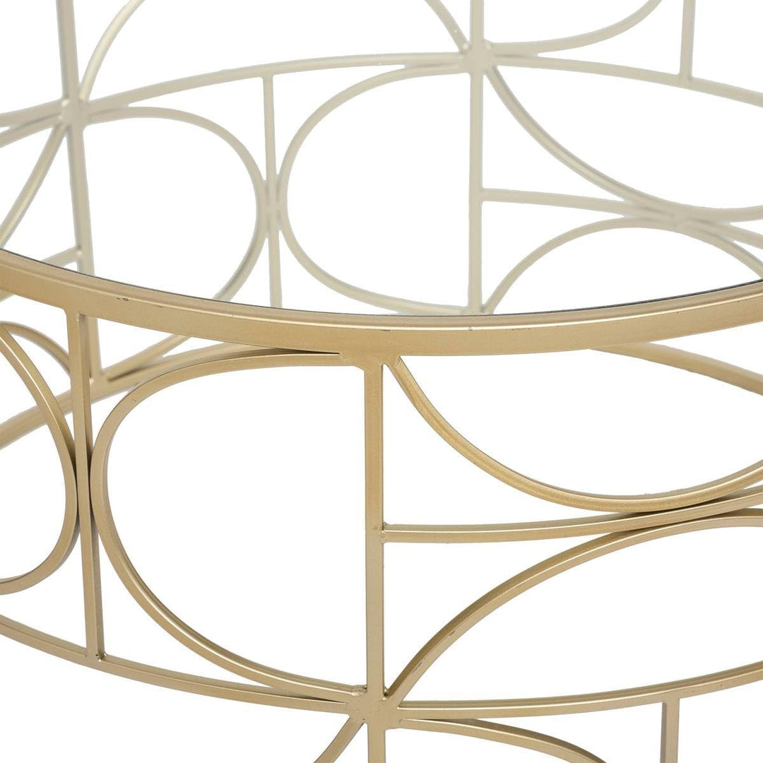 Couchtisch Suite - Platte aus gehärtetem Glas - golden D. 71 cm - Golden - Atmosphera créateur d&