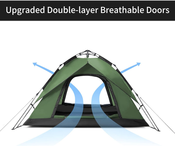 Naturehike Pop Up Zelt Wurfzelte Automatik Campingzelt 3-4 Personen Doppeldeck Kuppelzelt Grosses Fa