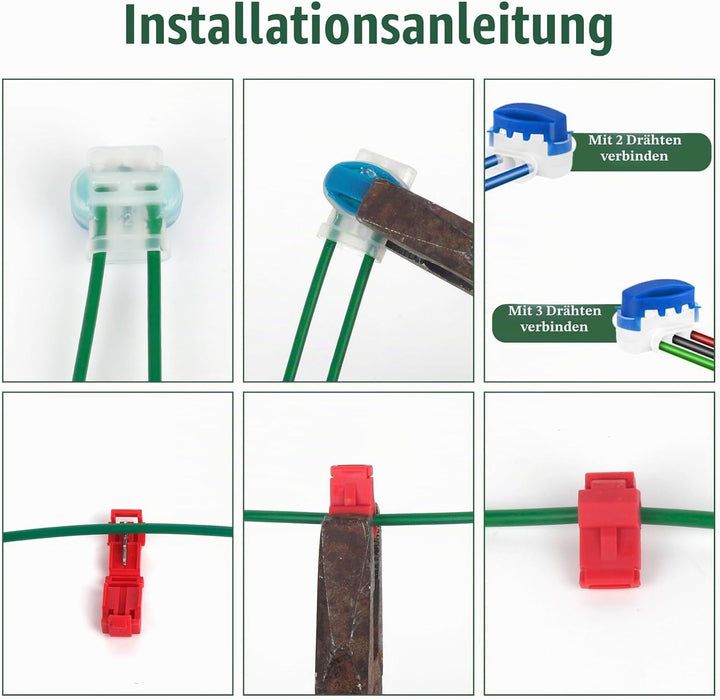 100m Begrenzungskabel Mähroboter + 50 Erdnägel + 10 Kabelverbinder Wasserdicht + 10 Abzweigverbinder