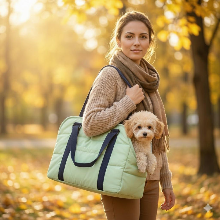 Quppa Handtaschen für kleine Hunde, Hundetragetaschen mit sicherem Geschirrclip, gepolstertem Baumwo