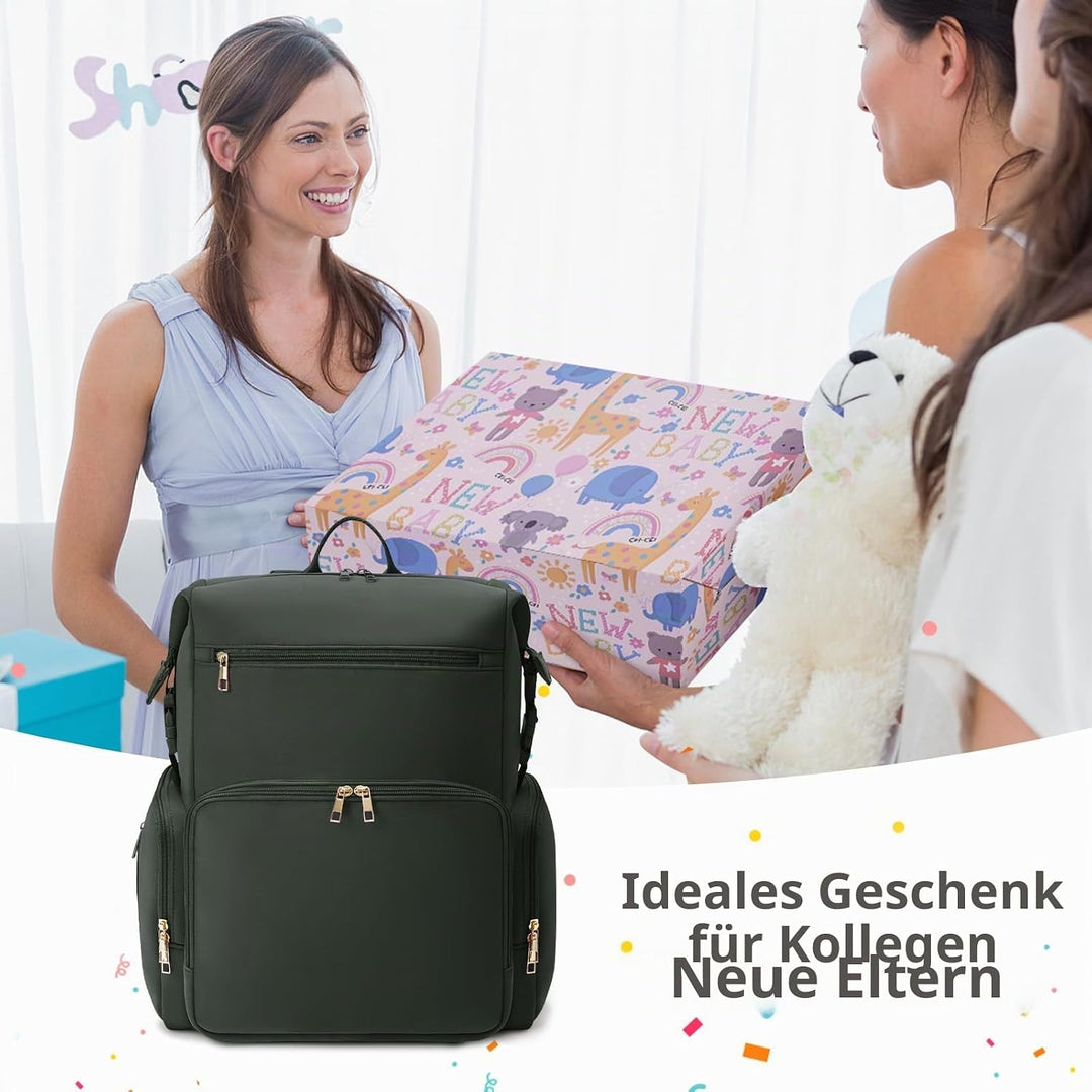 CEI-CEI Baby Wickeltasche/Rucksack mit Isolierter Flaschentasche, Wasserdichtes Neoprengewebe, Wicke