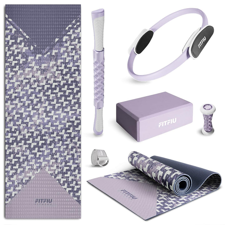 Fitfiu Set mit 6 Zubehörteilen für Yoga und Pilates, für Erwachsene, Unisex, 37,5 x 16,5 x 61,5 Viol