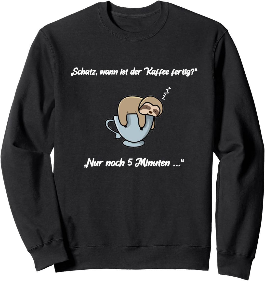 Schlaf Pyjama Schlafanzug Tasse Faultier Geschenk Sweatshirt