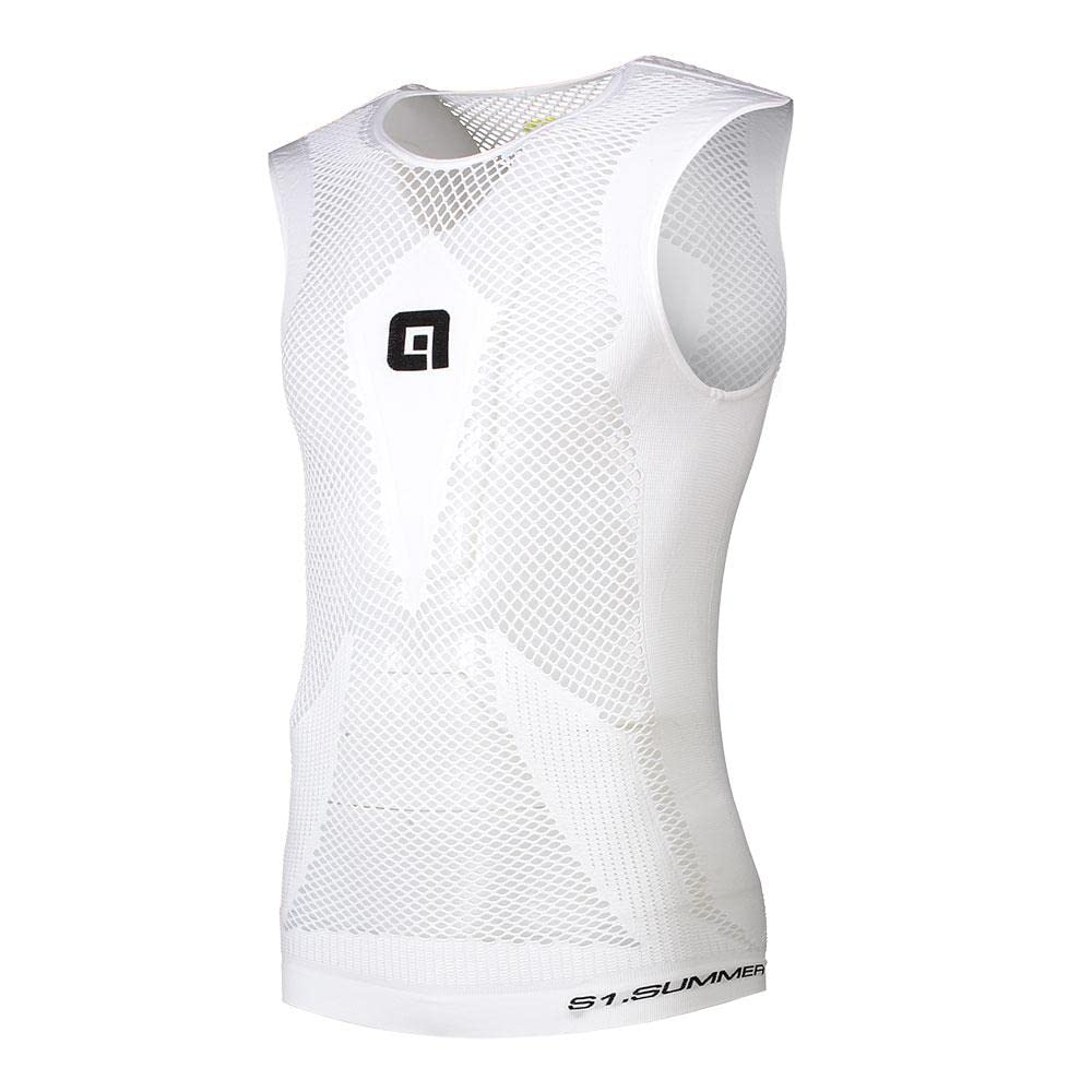 Ale Unisex S1 Summer Mesh Intimo Ärmelloses Baselayer, weiss, L-XL