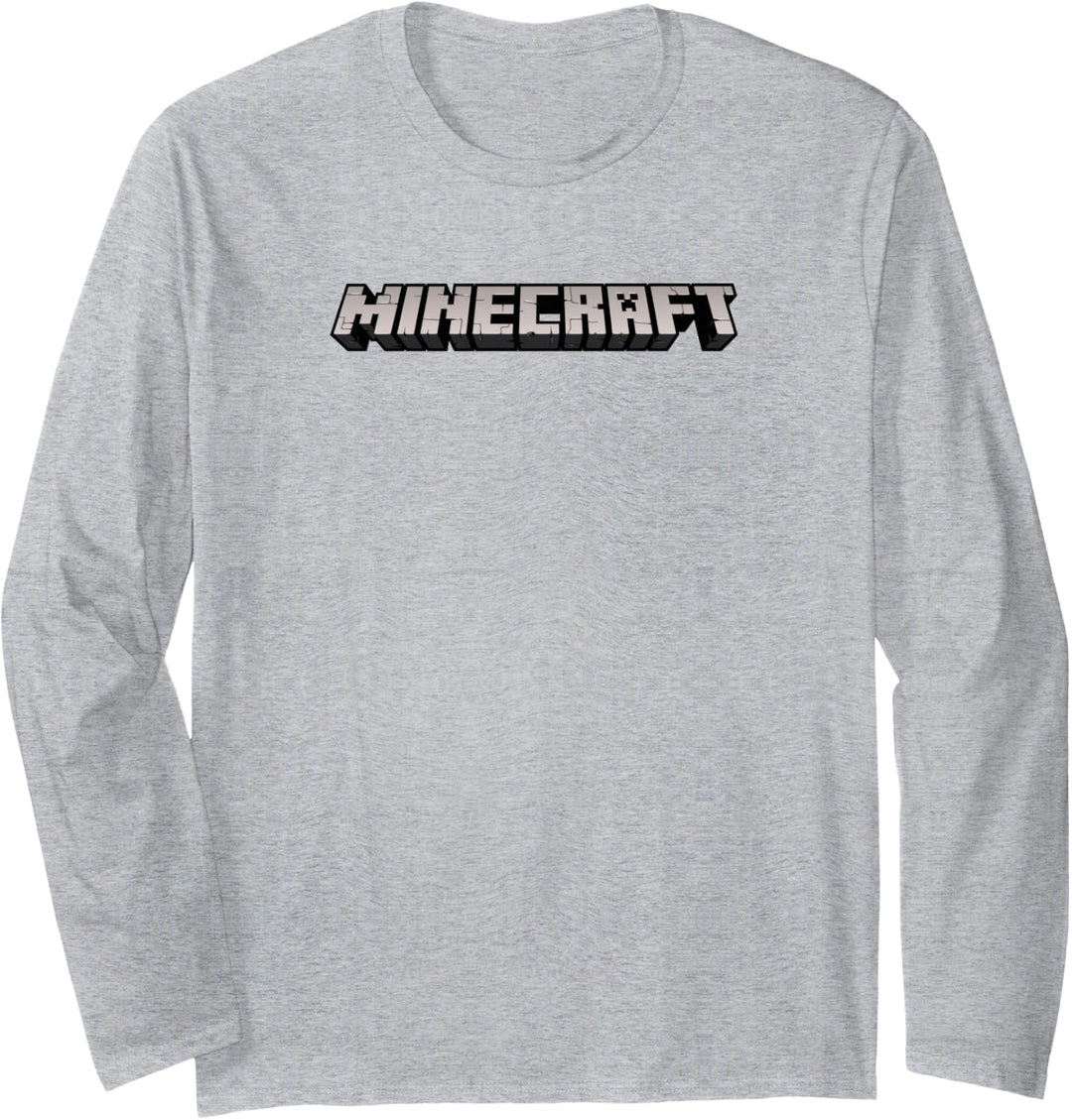 Minecraft Logo weiss Langarmshirt