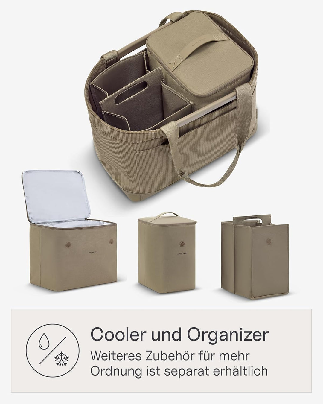 Kapten & Son Vaasa Cooling Inlay Large Khaki | 25L Thermotasche aus recyceltem PET für Shopping Bask
